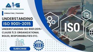 Video 8 of 35 Understanding ISO 9001:2015- Clause 5.3: Organizational roles, responsibilities etc.