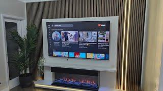 Simple Tv Wall Media Design & Fireplace (DIY)