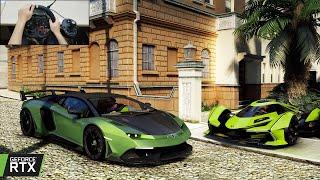 GTA 5 - Lamborghini Aventador SVJ Mansory Cabrera - Logitech G29 Gameplay