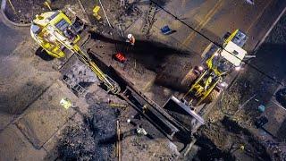 Utility Night Work: Water Main Install!