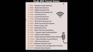 very important full forms #studywithporwalsisters #viral #computer #fullform #imp