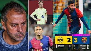 Hansi Flick talks Raphinha, Torres, Fermin, away support after Borussia Dortmund 2-3 Barcelona