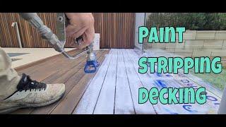 Paint stripping timber deck job