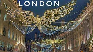 London Christmas Lights Tour | Central London Christmas Market | London Winter Night Walk [4K HDR]