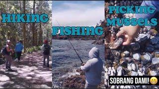 HIKING, FISHING AND PICKING TAHONG/MUSSELS....SOBRANG DAMI | Maan Conde TV