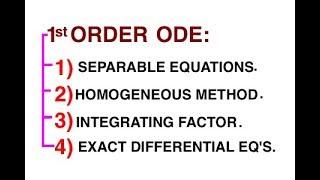 First order, Ordinary Differential Equations.