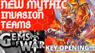 NEW MYTHIC KEY OPENING | Gems of War 2020 | Invasion Event team & Flame of Anu