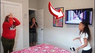 BROKEN TV SCREEN PRANK ON PARENTS