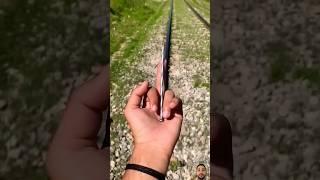 Train Vs Long Nail | Train Tier Puncture #challenge #railway #railroad #train #railwayline #Doanyway