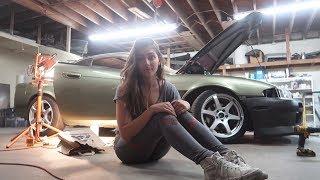 Just A Girl Prepping Her Race Car.