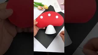 It's very simple to make cute little mushrooms with circles and semicircles, try it quickly, kids!