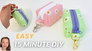 How to make a Mini Jelly Vinyl Boxy Zipper Pouch | Quick & Easy 15-minute DIY Project !