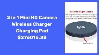 2 in 1 Mini HD Camera Wireless Charger Charging Pad