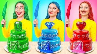 Emerald, Ruby and Diamond Girl Cake Decorating Challenge | Funny Situations by Multi DO Challenge