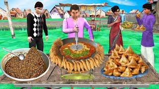 Lalchi Chole Samosa Wala Famous Indian Street Food Cooking Hindi Kahani Moral Stories Comedy Video