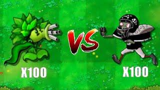 100 Plants Vs 100 Football Zombies, Who will win? Plants vs Zombies Hybrid Challenge