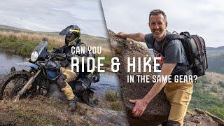 Ride to mountain. Climb mountain. All in the same gear. Ride & Hike.