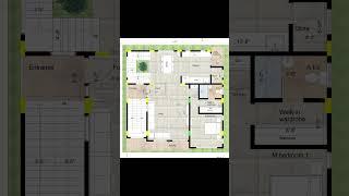 40' x 40' West facing floor plan