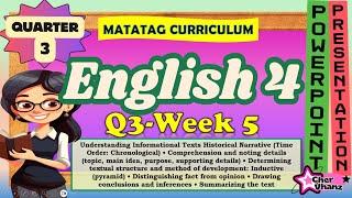 English 4 Quarter 3 Week 5 - Historical Narrative (Time Order: Chronological) MATATAG PowerPoint