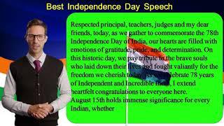 15 August speech  in english 2024 |  Best Speech on independence day  | Short speech on independence