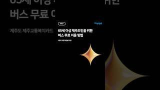 65세 이상 제주도민을 위한 버스 무료 이용 방법
