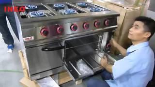 Hotel Restaurant Kitchen Equipment Stainless Steel Commercial Gas Range With 6-Burner & Oven