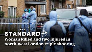 Woman killed and two men injured in horror north-west London triple shooting