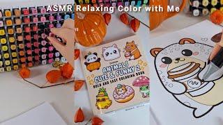 ASMR Autumn Relaxing Color with Me | Cozy Fall Day