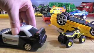 RC Toy Police Car Chase TOY CARS Crashes Dinosaur Attacks!  Hot Pursuit!