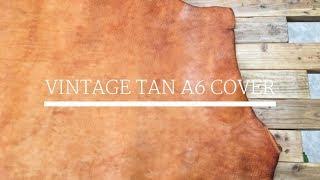 vintage tan leather, A6 cover