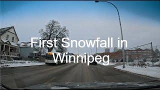 First Snowfall in Winnipeg Manitoba Canada 4K 24fps HD Video