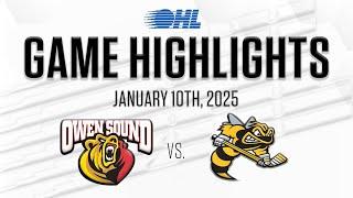 OHL Highlights: Owen Sound Attack @ Sarnia Sting Jan. 10, 2025