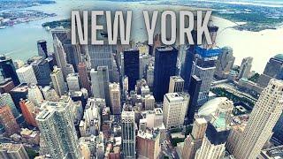 Aerial View of New York City Downtown - 4k Drone Footage