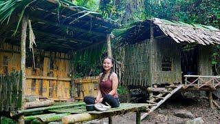 The girl Build survival shelter alone in the deep forest, complete small kitchen | Oanh Green Forest