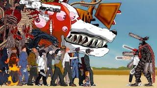 CHAINSAW MAN vs Gun Devil, Fox Devil, Tomato Devil, MAKIMA, Team Jason, Megahorn, Stranger Things +