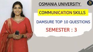 COMMUNICATION SKILLS || SEMESTER - 3 || TOP 10 QUESTIONS || OSMANIA UNIVERSITY || @shivanipallela