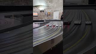 From 0 to 40 kmph. A fast track! Start of a 1/24 slot car pro race.