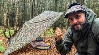 Solo Overnight Tarp Camping in the Woods: WINTERS COMING!