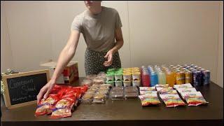 asmr | organizing a concession stand & displaying tasty snacks / plastic crinkles / minimal talking