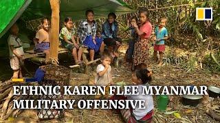 Myanmar military offensive drives 8,000 ethnic Karen people from homes