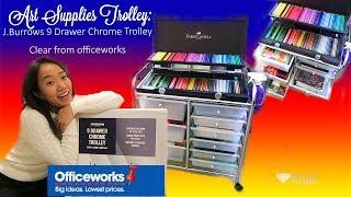 {Art storage} art supplies trolley: J.Burrows 9 Drawer Chrome Trolley Clear from officeworks