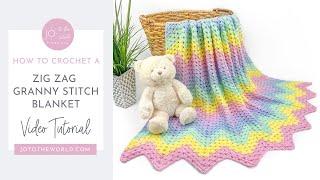 Easy Zig Zag Granny Stitch Blanket Crochet Pattern | How to Crochet a Chevron Blanket Step by Step