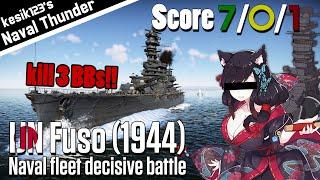 [War Thunder Naval] Naval fleet decisive battle! | IJN Fuso (1944)：Fuso Class Battleship | 2K QHD