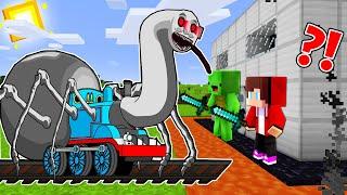 THOMAS SPIDER TRAIN vs The Most Secure House - Minecraft gameplay by Mikey and JJ (Maizen Parody)