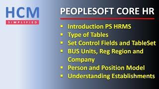 HR Fundamentals | Part 1 | PeopleSoft Core HR