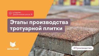 Этапы производства тротуарной плитки вибропрессованной, завод ЕВРОСТРОЙ в Краснодаре