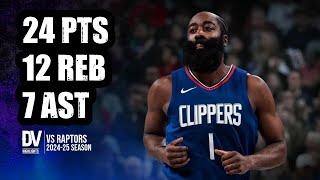 James Harden vs Raptors 24 pts 12 reb 7 ast | Nov 09, 2024 | Regular Season