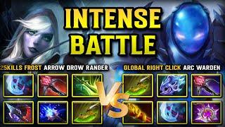 INTENSE BATTLE BETWEEN | 25KILLS FROST ARROW Drow Ranger Vs. GLOBAL RIGHT CLICK Arc Warden DOTA 2
