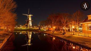 Quiet Night Walk in Leiden, Netherlands, 4K 60FPS