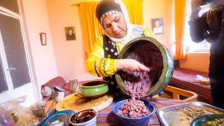 Unique Village Food in Masuleh, Iran! I ate 48 YEARS-OLD GARLIC!!